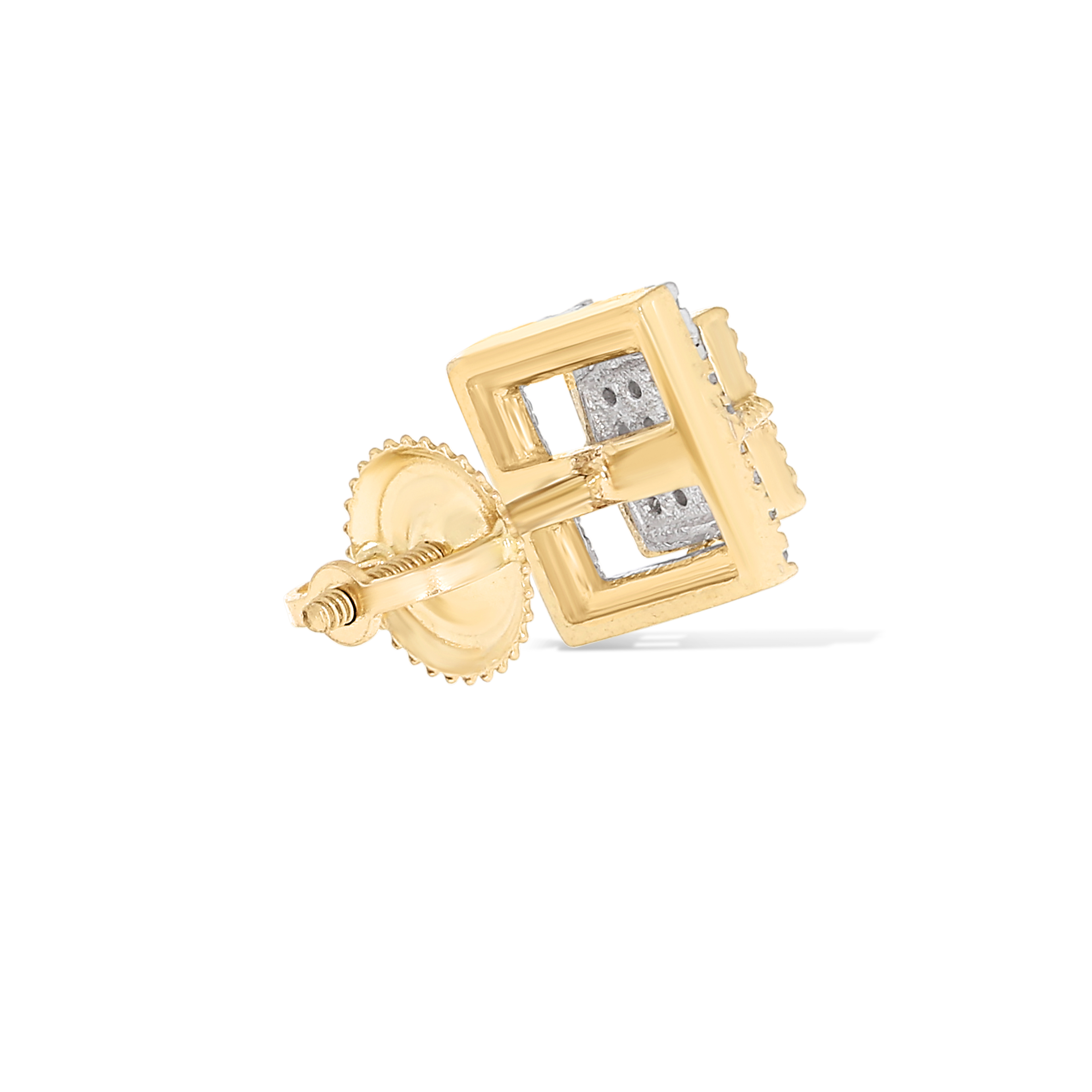 Square Design Diamond Earrings 0.18 ct. 10k Yellow Gold